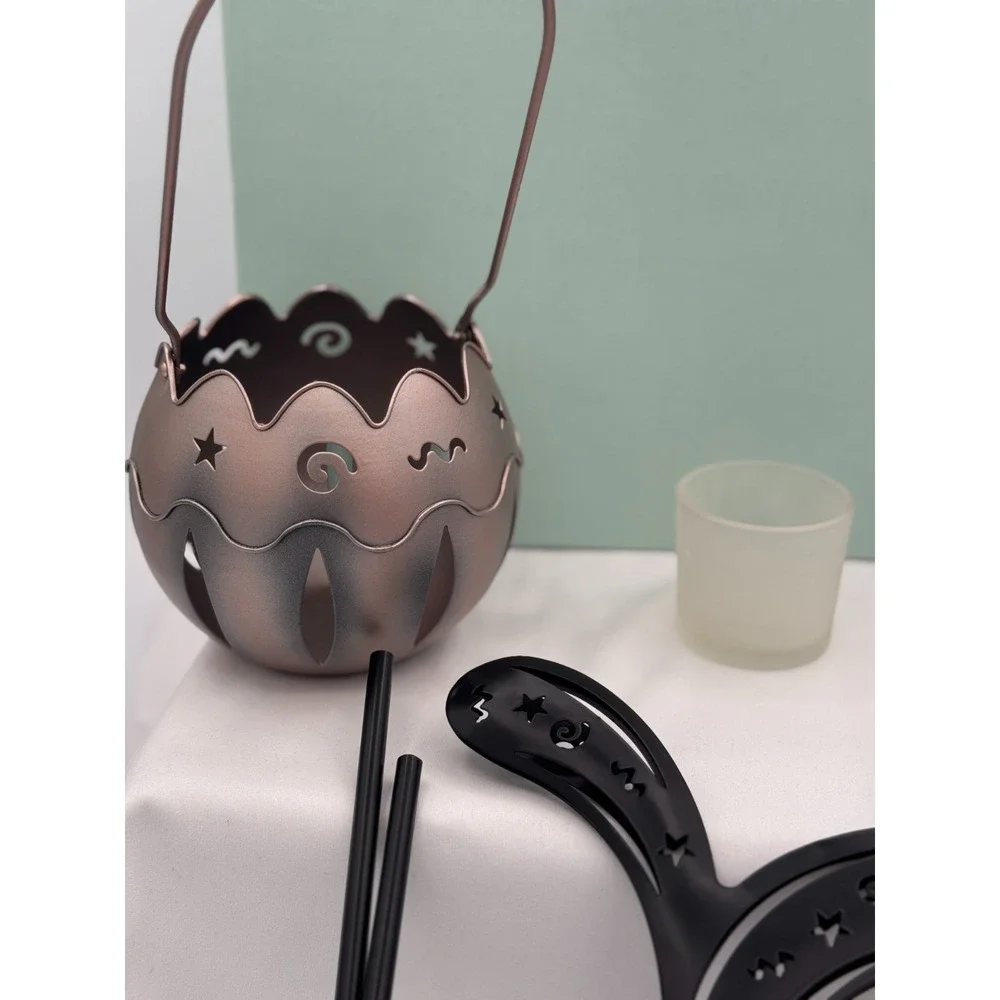 Partylite P7575 Pumpkin Spike Candle Holder - NEW Open Box - Metal Pumpkin